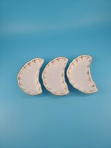 Homer Laughlin Hudson Bone Dishes Set Of 3 Gold Trim Flowers - $20.00