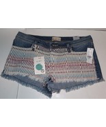 Roxy Front Weave Cutoff Denim Shorts Size 11 Brand New - £17.43 GBP