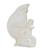 Crystal Clear Kneeling Angel Candle Holder Vintage Glass Christmas Holiday - £11.66 GBP