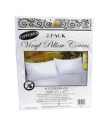 2 Deluxe Zippered Vinyl Pillow Covers Protects Against Bed Bugs Sanitary... - $11.86 CAD