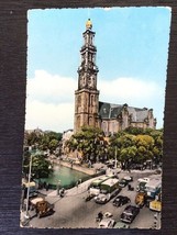 Alte Postkarte Briefmarke 1960 Amsterdam Western Tower - $6.09
