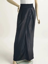 BLACK Taffeta Prom Maxi Skirt Outfit Women Custom Plus Size Pleated Pencil Skirt