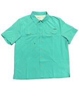 Eddie Bauer Men's Short Sleeve Protection Woven Tech Shirt Turquoise Siz... - $16.82
