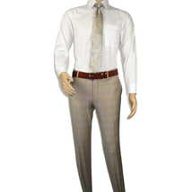 Men Suit BERLUSCONI Turkey Italian Wool 180's Glenn Plaid K167-07 Beige Blue image 9