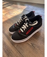 EUC Heelys Pro 20 Boys Wheeled Black Red Skate Shoes Size 7 Youth - $19.09