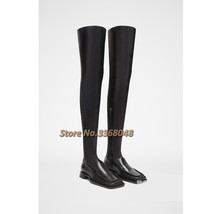 Square Toe Flat Boots Over The Knee Side New Arrivals Winter Women Boots Fashion - £189.64 GBP