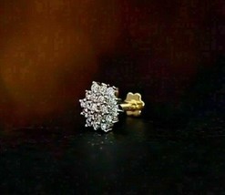 0.20CT Imitación Diamante Redondo Flor Tuerca Nosepin Anillo 14K Amarillo Oro - £26.48 GBP
