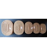 Vintage 5 Tight Woven Sweetgrass Baskets w/ Lids Slightly Graduated Vanity - $29.99
