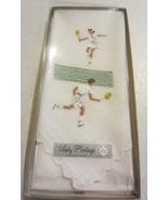 Vintage Man /women playing tennis handkerchief - NIP - £37.15 GBP