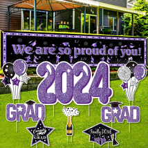 2024 Graduation Yard Sign Decorations - 8Pcs Glitter Congrats Grad Yard ... - £14.57 GBP
