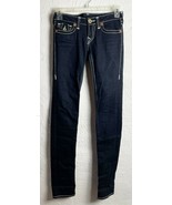 True Religion Julie Big T Dark Wash Blue Denim Jeans - Women&#39;s Size 27 - $1,446.05 MXN