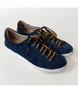 Ugg Blue Suede Leather Milo Gold Lace Up Sneaker Shoes Womens Size 11 - $67.91 CAD