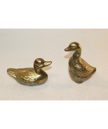 Vintage Lot of 2 Wal-Mart Brass Figures Paper Weights Duck &amp; Goose Bird ... - £18.10 GBP