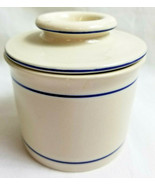 Butter Crock Keeper Dish Norpro White Blue Bell Shape Stoneware 3&quot; - £25.31 GBP