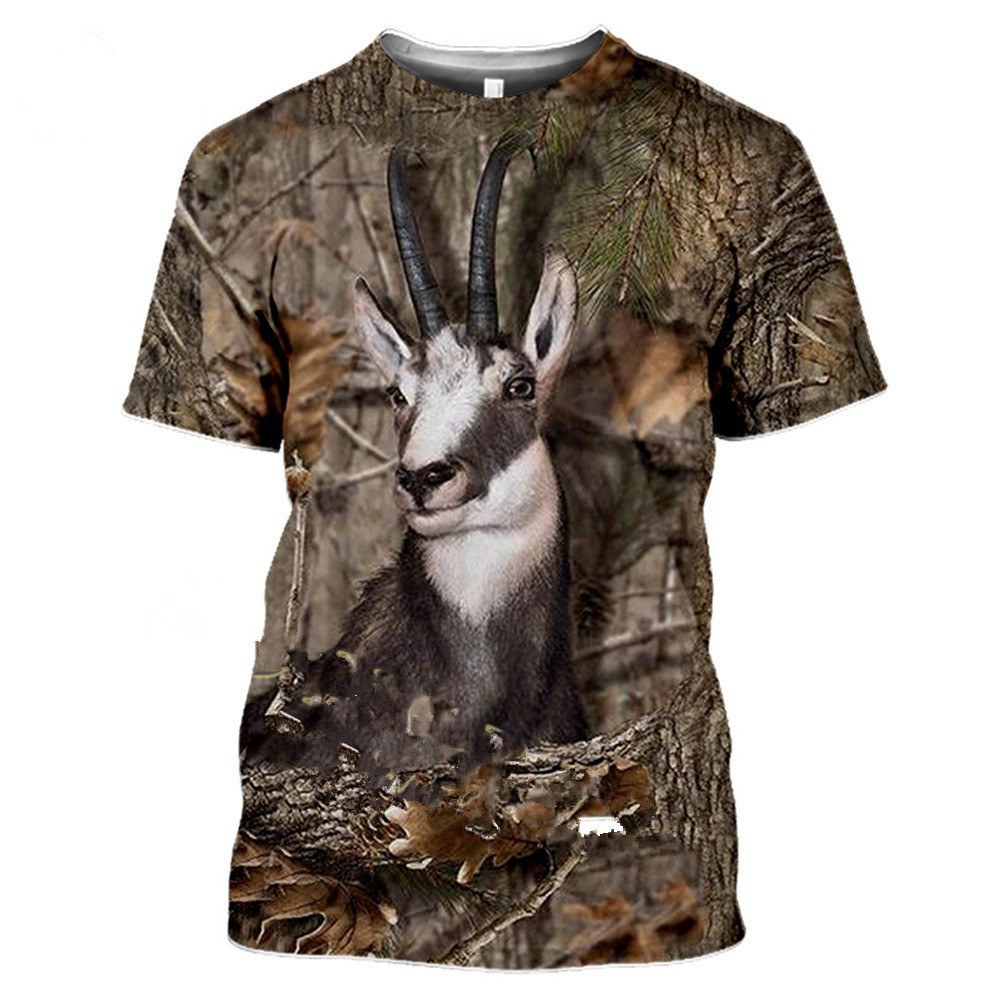 Camouflage duck deer hunting animals wild boar 3D summer leisure men&#39;s T... - $9.99