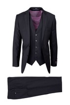 Mens TIGLIO Italy 3pc Luxe Slim Fit Super 150&#39;s Wool Suit, Jacket 46R, Pant 40R - £240.81 GBP