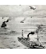Seaplane Food Ships Air Convoy  1919 WW1 World War 1 Military Print DWS3C - $29.99