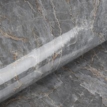 Livelynine 15.8X197&quot; Green Grey Marble Contact Paper For Countertops Wat... - £28.51 GBP