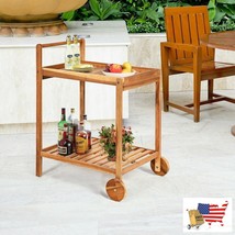 Kitchen Cart 2 Tier Rolling Kitchen Island Serving Cart With Legs And Ha... - $188.07