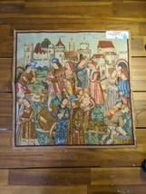 France Tapestry Tapisserie Carcassonne Et Son Marche Au Vin 20&quot; X 20&quot; - £55.26 GBP