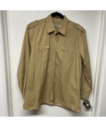 Ruff Hewn Collection Khaki Beige Work Shirt Long Sleeve Button Up Womens... - £22.08 GBP