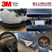Tesla Model 3 Badge Emblem Logo 3M Vinyl Wrap Decal Sticker Bundle 12 De... - $19.98