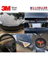 Tesla Model 3 Badge Emblem Logo 3M Vinyl Wrap Decal Sticker Bundle 12 De... - £15.83 GBP