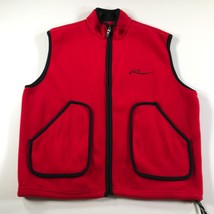 Roots Canada Herren Groß XL Vlies Weste Jacke Rot Schwarz Reißverschluss... - $19.78