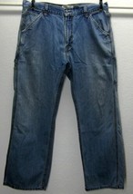LEVI&#39;S ORIGINAL High Rise Carpenter Blue Jeans W34 L30 100% Cotton Loose Comfort - £27.80 GBP