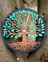 Handmade Wooden wall Clock Viking Tree of Life Pagan Witch Gothic Home Office  - £30.40 GBP