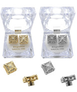 New Iced Magnetic Stud Square Hip Hop Fashion Earring Lucite Box Include... - £14.15 GBP
