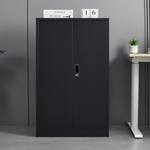 Folding Filing Storage Cabinet , Rolling Storage Locker Cabinet - Black - £140.96 GBP