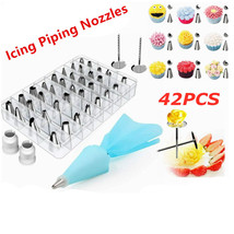 42 Pcs Cake Decorating Kit Set Tools Bags Piping Tips Pastry Icing Bags ... - $22.99