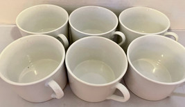 10 Strawberry Street Short Coffee Tea Cups White Stoneware (6) - £18.80 GBP