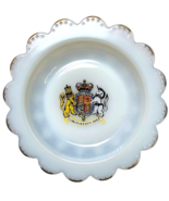 Queen Elizabeth Coronation White Milk glass dish 1953 Lion Unicorn Ashtr... - $549.69 MXN