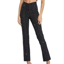 I.AM.GIA Dominique Black Pinstripe Logo Pants Stretch Straight Fit Size XS - $50.00