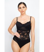 Sheer Lace Floral Padded Bodysuit - £15.98 GBP