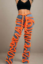 Vibrant Twist Denim Statement Jeans - $126.99