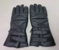 Leather Motorcycle Riding Mens Gloves Size XL Thick &amp; Long Insulated Win... - £15.21 GBP