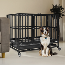 37&#39;&#39; Dog Crate Cage Kennel Pet Playpen Metal Tray Exercise Pen Heavy Duty Fence - £199.83 GBP