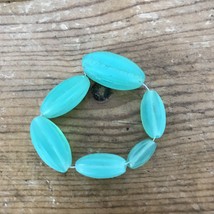 Vtg Set Lot 6 Teal Turquoise Blue Green Satin Matte Glass Seed Beads Misc Sizes - £14.94 GBP