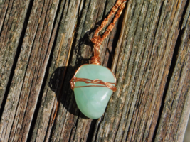 Prehnite Pendant Natural Stone Necklace Healing Heart Chakra Spiritual Growth - £22.38 GBP