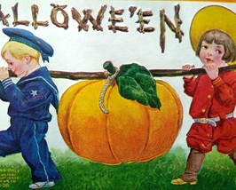Halloween Postcard International Arts Embossed Sailor Boy Kansas City MI 1909 - £34.79 GBP