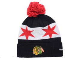 Chicago Blackhawks Reebok 16 NHL Stadium Series Team Pom Knit Hockey Beanie Hat - £16.66 GBP