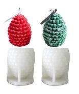 Christmas Pinecone Silicone Candle Mold 3D Xmas Resin Concrete DIY White... - €3,00 EUR