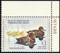 RW27, Mint XF NH $3 Duck Stamp With PL# -- Stuart Katz - £39.01 GBP
