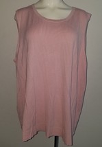 NWT CJ Banks Solid Pink Tank Top 3X 24/26W Plus Rayon Blend Knit Career Basic - £19.51 GBP