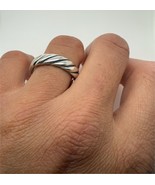 David Yurman 925 Sterling Silver Cable Sculpted 6mm Band Ring Size 6US - $500.49 CAD