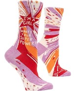 Blue Q Women&#39;s Crew Socks, I&#39;m a Girl...What&#39;s Your Super Power? shoe si... - $254.06 MXN