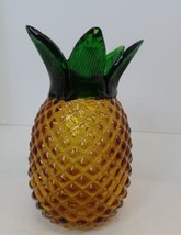 Unbranded Well Made Glass Pineapple 8 In. Tall X 4.5 In. Wide Vase, Hand... - $34.65